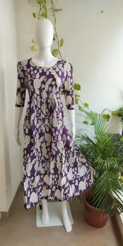 Cotton Floral Maxi - Purple